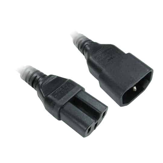 (image for) Mains Extension 1.8m Male to Female Power Cord/Cable - Black